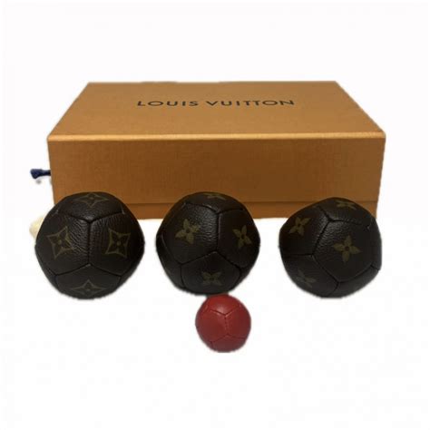 set 3 boules de petanque louis vuitton toile 